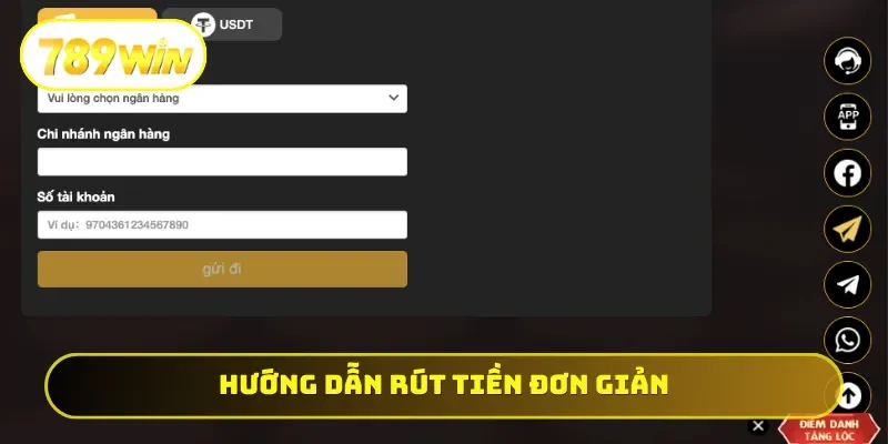 Hướng dẫn rút tiền đơn giản